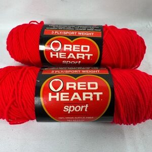 Red Heart Yarn  Sport 2 Skeins